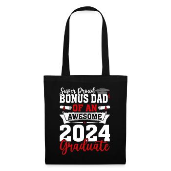 Bonus-Vater eines lustigen Abschlusses 2024 - Stoffbeutel - Schwarz - Vorne
