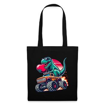 Valentine's Day Dino Monster Truck Heart In Love Love - Tote Bag - black - Front