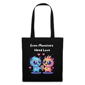 Even Monsters Need Love - Süße Monster - Tote Bag - black - Front