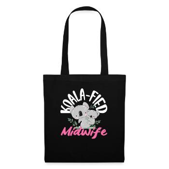 Sage-femme Koala-fié Design mignon - Sac en tissu - noir - Devant