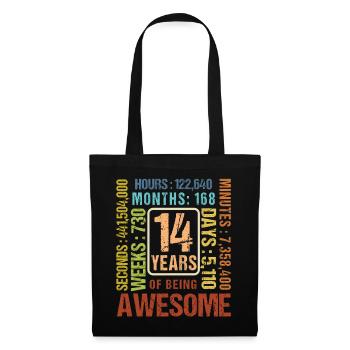 14 years old! Birthday Gift 14th Birthday - Tote Bag - black - Front
