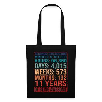 11 years old! Birthday Gift 11th Birthday - Tote Bag - black - Front