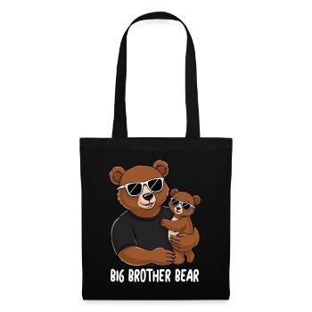 Grand frère ours - Sac en tissu - noir - Devant