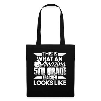 Amazing 5th Grade Teacher Looks Like - Tote Bag - black - Front