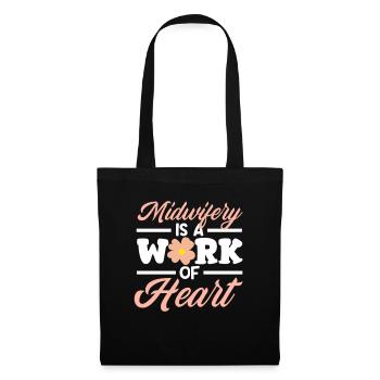 Profession de sage-femme : La profession de sage-femme est un travail de cœur - Sac en tissu - noir - Devant
