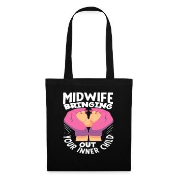 Midwife brings out your inner child - Tote Bag - black - Front
