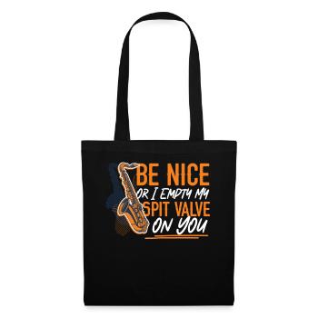 Saxophone Be Nice Or I Empty My - Sac en tissu - noir - Devant