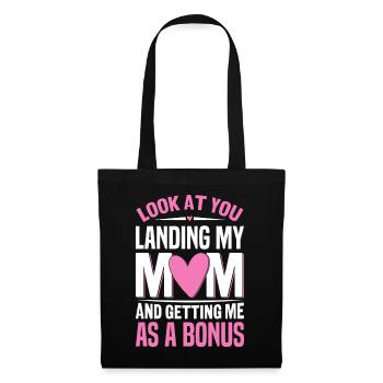 Look At You Landing My Mom Funny Stepmom Bonus - Tote Bag - black - Front