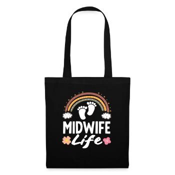 Midwife Life Rainbow Feet - Tote Bag - black - Front