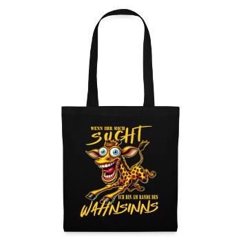 Crazy Giraffe on the Edge of Madness Comic Style - Tote Bag - black - Front