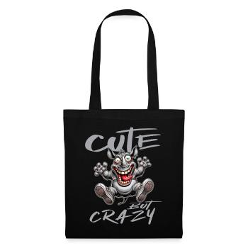 Cute but Crazy Rhino Comic Style Funny Motif - Tote Bag - black - Front