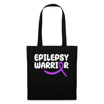 Guerrier de l’épilepsie Ruban violet Système nerveux - Sac en tissu - noir - Devant