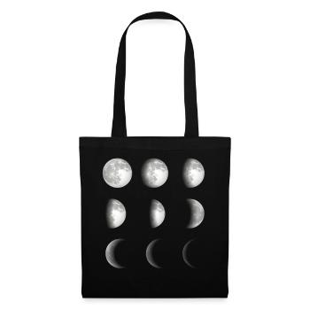 Phases de lune espace - Sac en tissu - noir - Devant