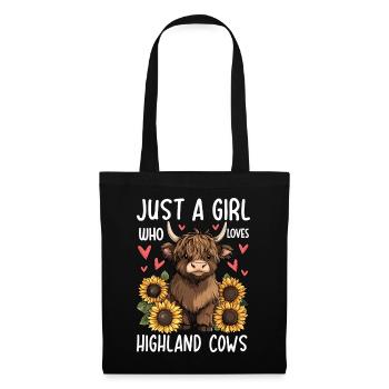 Juste une fille qui aime les vaches des Highlands - Sac en tissu - noir - Devant