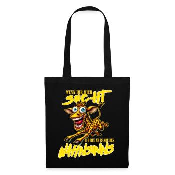 Crazy Giraffe on the Edge of Madness Comic Style - Tote Bag - black - Front