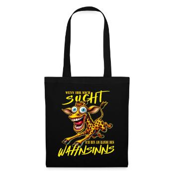 Crazy Giraffe on the Edge of Madness Comic Style - Tote Bag - black - Front