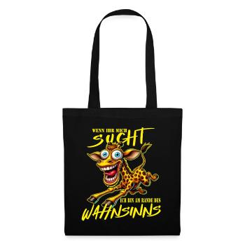 Crazy Giraffe on the Edge of Madness Comic Style - Tote Bag - black - Front