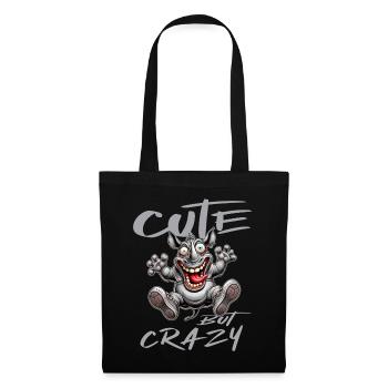 Cute but Crazy Rhino Comic Style Funny Motif - Tote Bag - black - Front