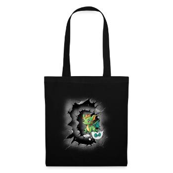 Bébé Dragon Oeuf Coquille Enfant Enfant Naissance Oeuf - Sac en tissu - noir - Devant