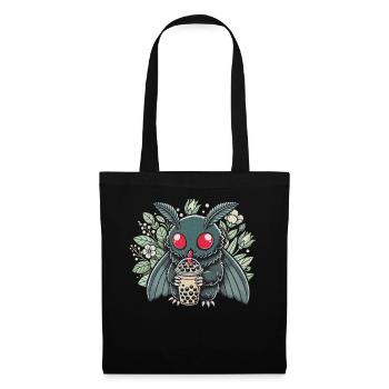 Mothman Enjoying Bubble Tea - Stoffbeutel - Schwarz - Vorne