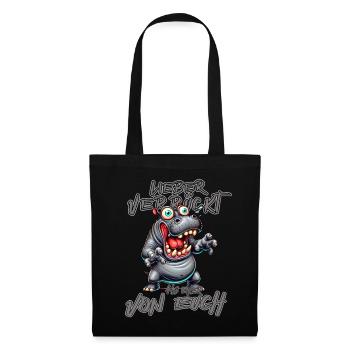 Hippopotame Mieux vaut être fou que l'un d'entre vous - Sac en tissu - noir - Devant
