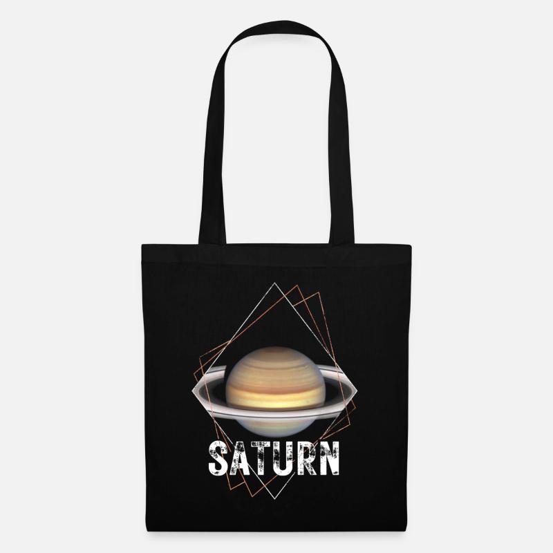 Saturn Planet Sonnensystem - Stoffbeutel - Schwarz