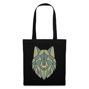 conception graphique de tête de chien colorée - Sac en tissu - noir - Devant