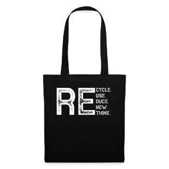 Recycle Reduce Reuse Recycling Environment Earth Day - Tote Bag - black - Front