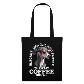 Drôle de chien lévrier dicton - Sac en tissu - noir - Devant