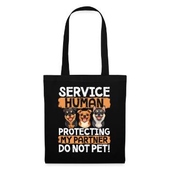 Service Human Protecting My Partner Do Not Pet! - Tote Bag - black - Front