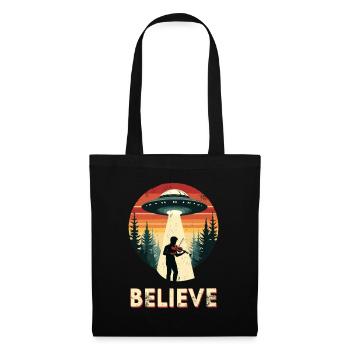 Viola Viola Violin Alien UFO Believe Retro - Tote Bag - black - Front