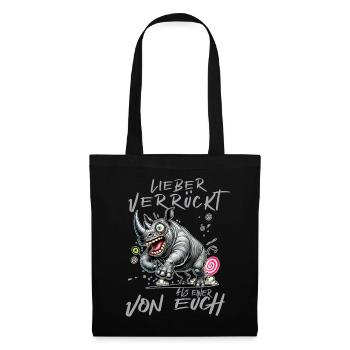 Hippopotame fou Mieux vaut fou qu’un de - Sac en tissu - noir - Devant