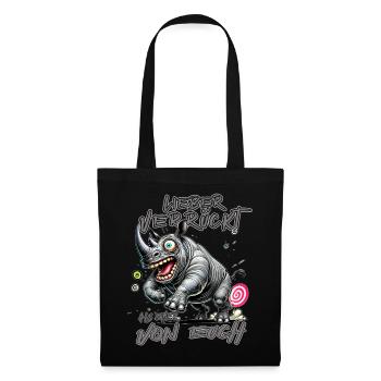Hippopotame fou Mieux vaut fou qu’un de - Sac en tissu - noir - Devant