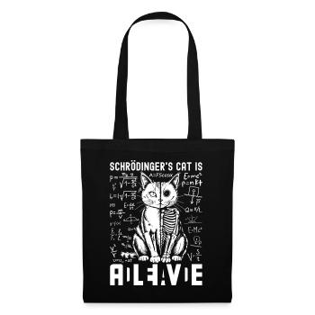 Le chat de Schrödinger mort et vif - Sac en tissu - noir - Devant