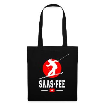 Saas Fee Ski Resort Swiss Alps Souvenir - Tote Bag - black - Front