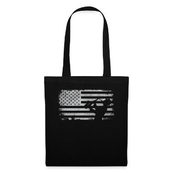 Saxophones American Flag - Tote Bag - black - Front