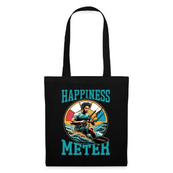 Kiteboarding Happiness Meter Water Sports Surfing - Stoffbeutel - Schwarz - Vorne