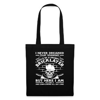 Mason Grumpy Old Skull Humour Citation - Sac en tissu - noir - Devant