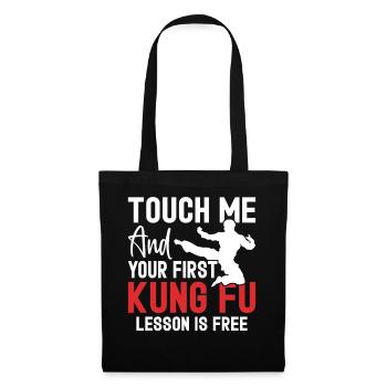 Touch Me And Your First Lesson Is Free Funny Kung - Tote Bag - black - Front