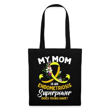 Sensibilisation à l’endométriose Maman drôle Ruban jaune - Sac en tissu - noir - Devant
