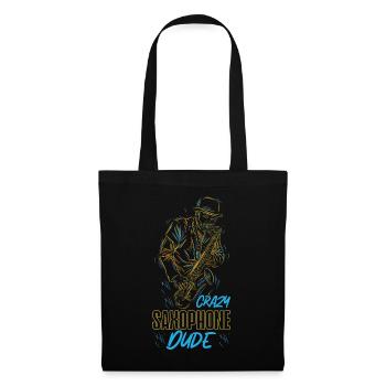 Saxophone Crazy Saxophone Dude - Stoffbeutel - Schwarz - Vorne