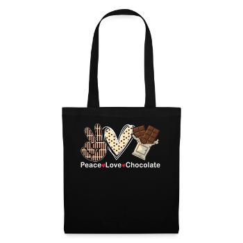 Peace Love Chocolate Choco Candy Confectionery - Tote Bag - black - Front