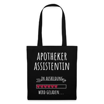Apothekerassistentin Ausbildung Beruf Geschenk - Stoffbeutel - Schwarz - Vorne