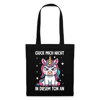 Don't look at me in this tone Unicorn - Tote Bag - black - Front