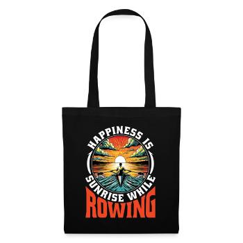 Water Rowing Happiness Is Sunrise While Paddling - Stoffbeutel - Schwarz - Vorne