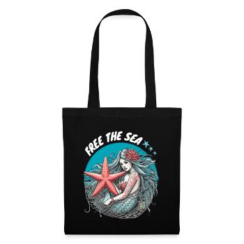 Free the Sea Meerjungfrau Seestern Umwelt Natur - Stoffbeutel - Schwarz - Vorne