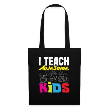 Grundschullehrerin I Teach Awesome Kids - Stoffbeutel - Schwarz - Vorne