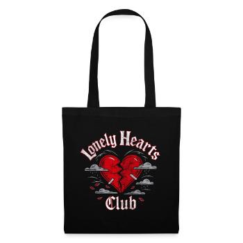Lonely Hearts Club – Conception du cœur brisé - Sac en tissu - noir - Devant