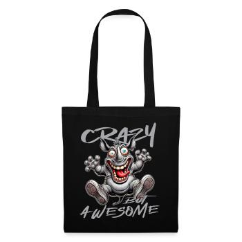 Style de bande dessinée de rhinocéros fou mais génial - Sac en tissu - noir - Devant