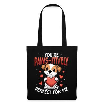 Tu es parfait pour moi chien mignon - Sac en tissu - noir - Devant